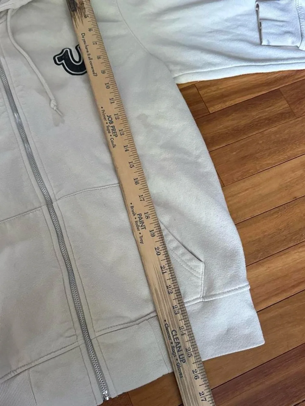 True Religion Cream / White Pullover Full Zip Buddha Graphic Hoodie
